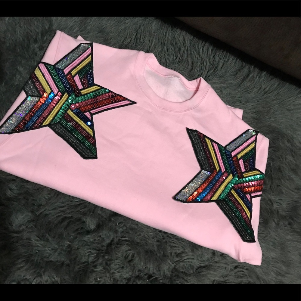 Pink large sequin sweatshirt